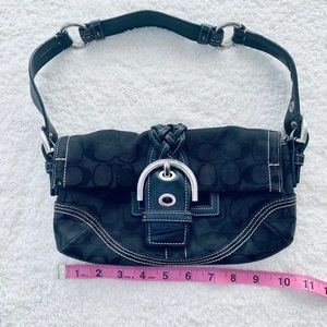 Vintage Coach Black Hobo Bag with C Logos